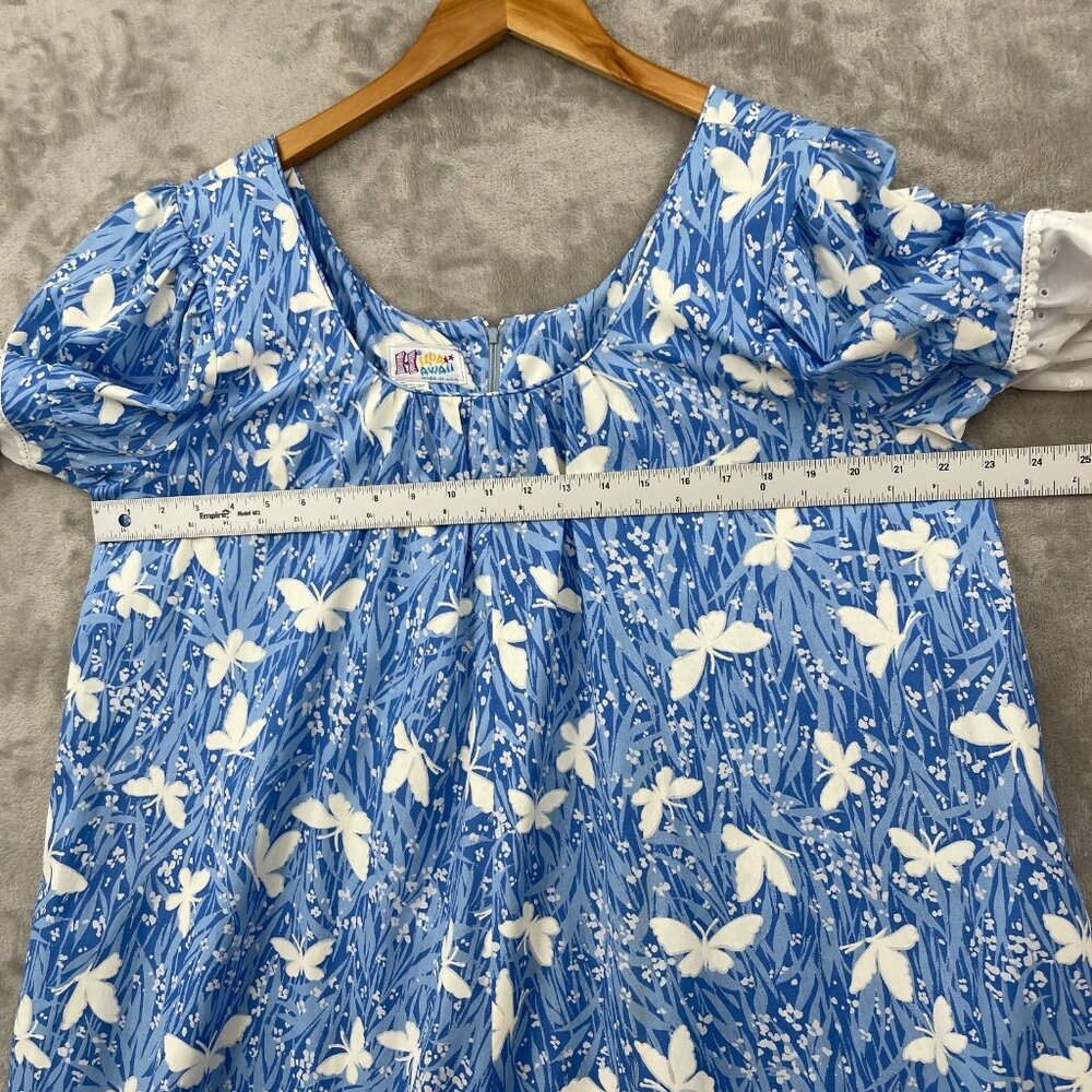 Hilda Hawaii Vintage 70s Butterfly Floral MuuMuu Midi Dress Aloha - Picture 14 of 16